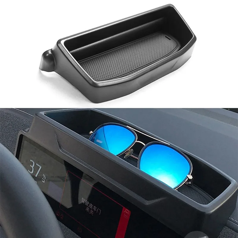 

Storage Box for Ford Mustang Mach-E Dashboard Back of Screen Sunglasses Tissue Tidying Non-slip Silicon Pad Car Accessories 2023