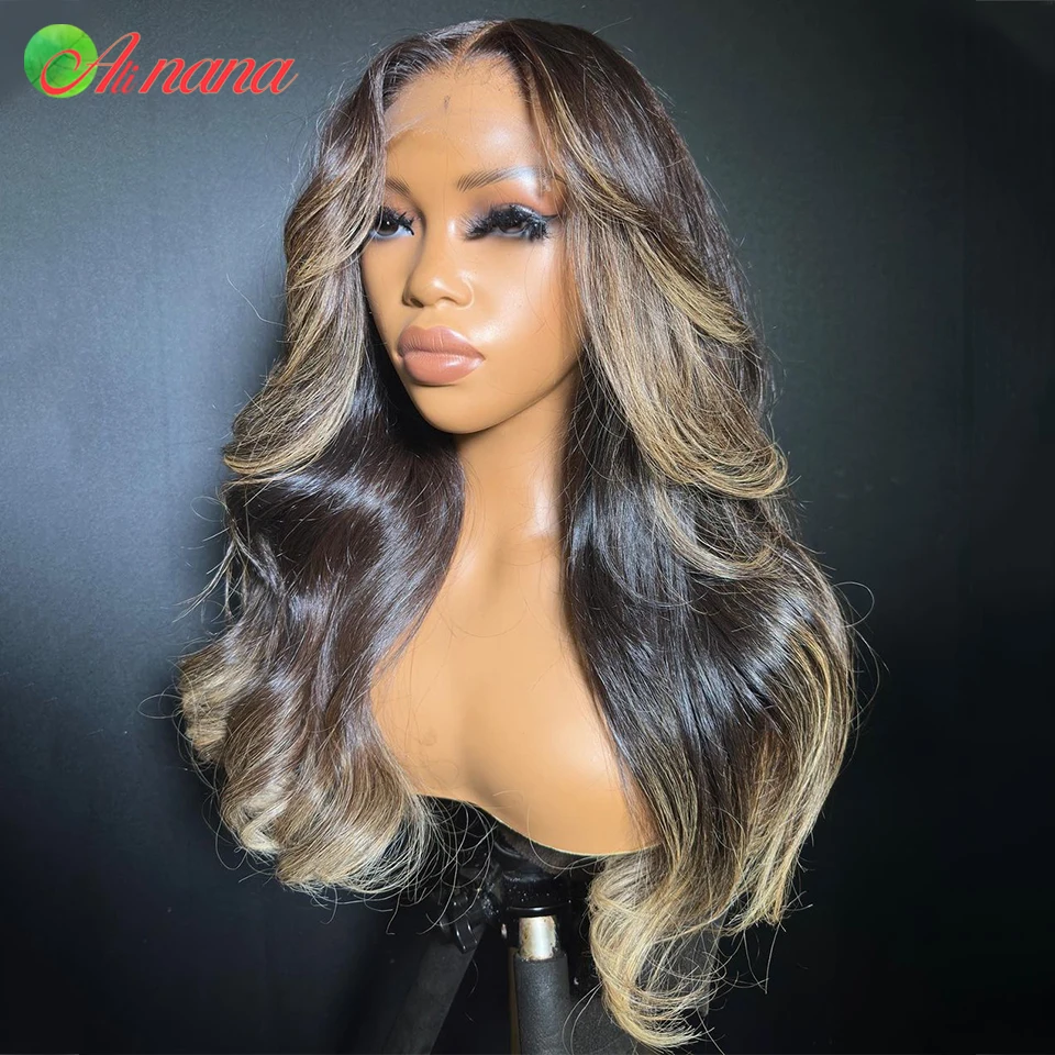 

Парик Омбре светлый 13X6 13X4 Прозрачный HD на сетке спереди, парик коричневый с черным париком 1B, парик из человеческих волос на сетке спереди 5X5, парик на застежке