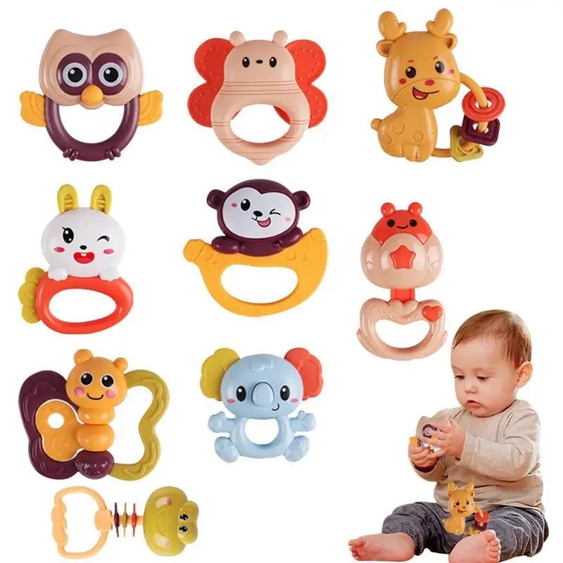 

Baby Rattles Teether Monkey Rattle Teething Toys For Babies Sensory Teether Early Development Learning Music Toy Newborn