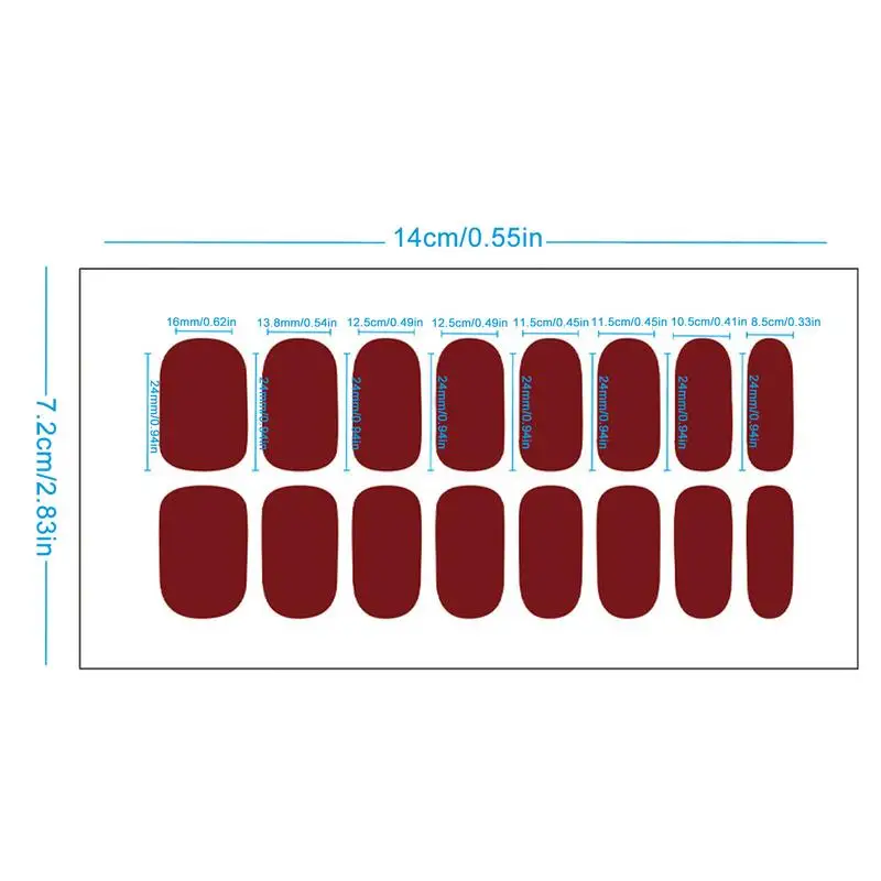 Manicure Patch Sticker Gel Nail Stickers Cured-free Long-Lasting Solid Color Nail Strips Patch Slider Sticker Full Cover Decal