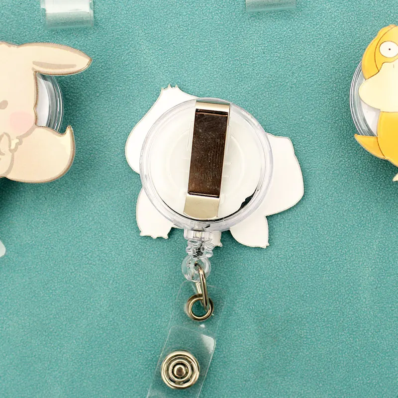 Retractable Badge Reel Cartoon Funny Magical Spirit Nurse Workers ID Holder Girl Boy Retractable Name Card Holder