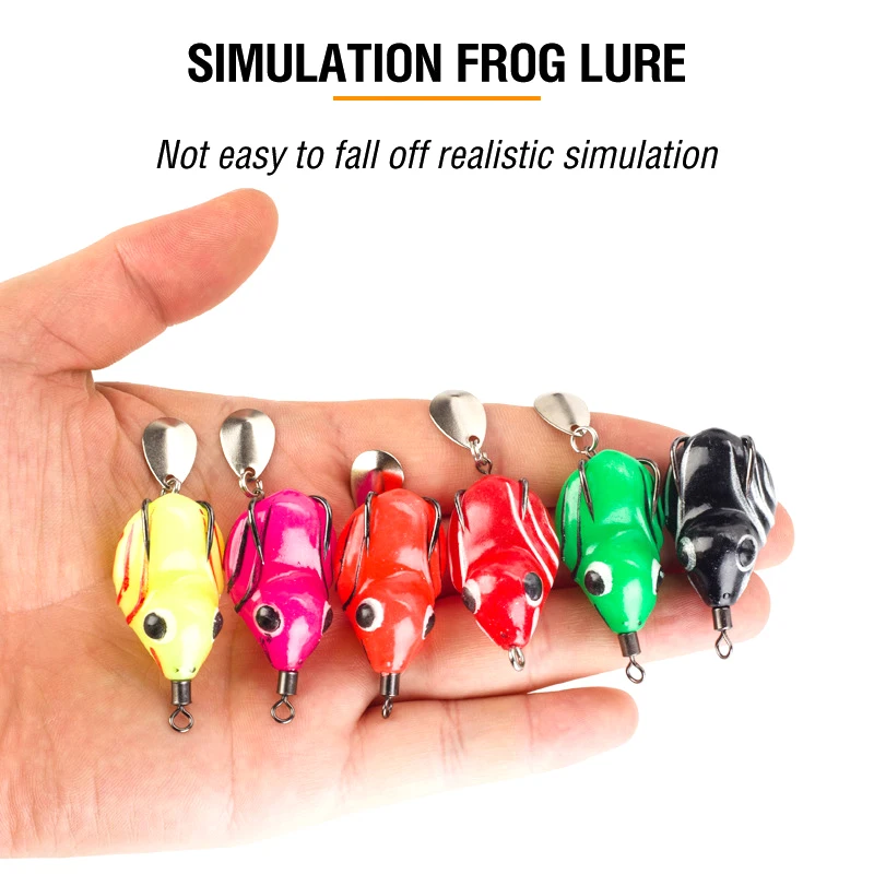 Thailandia Wind Mini Frog Soft Muslimah Fishing Lure Hit Black Thunder Frog Con Paillettes Noise Road Runner Lure