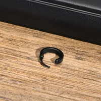Boucles d'oreilles créoles pour hommes, nouveaux Huggies gothiques noirs à Texture Infinity S, petits cerceaux minimalistes en acier inoxydable, cadeaux pour lui, bijoux 6