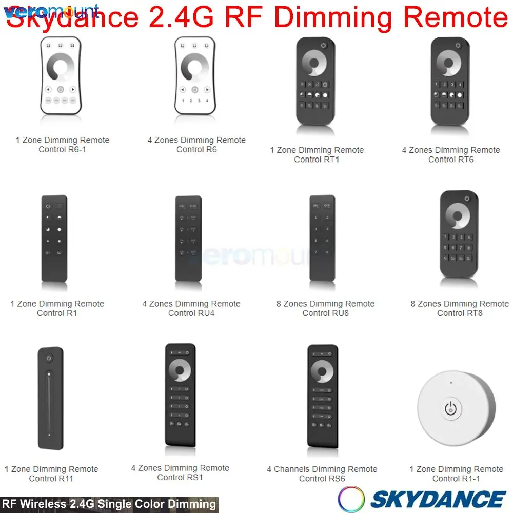1 Zona 4 Zone Rf Dimming Remote Single Color Strip Dimming Remote Work Con Skydance Rf Wireless Triac 0/1-10V Dimmer Ricevitore