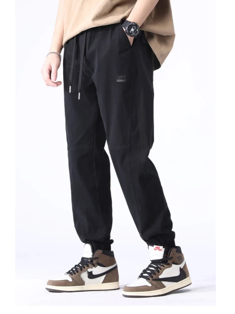 

Men's casual overalls fashion brand sport nine points men's binding leg pants man