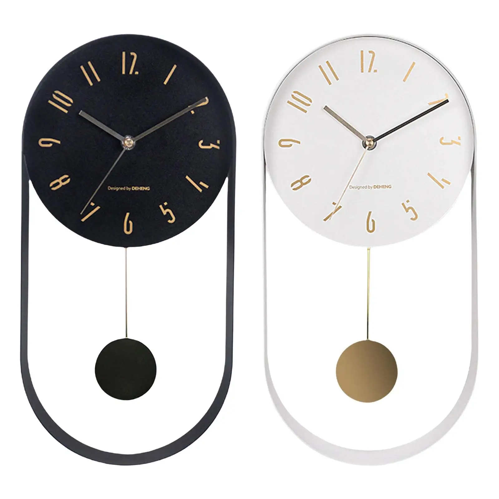 

Wall Clock with Pendulum Battery Operated Wall Clocks for Home School Kitchen