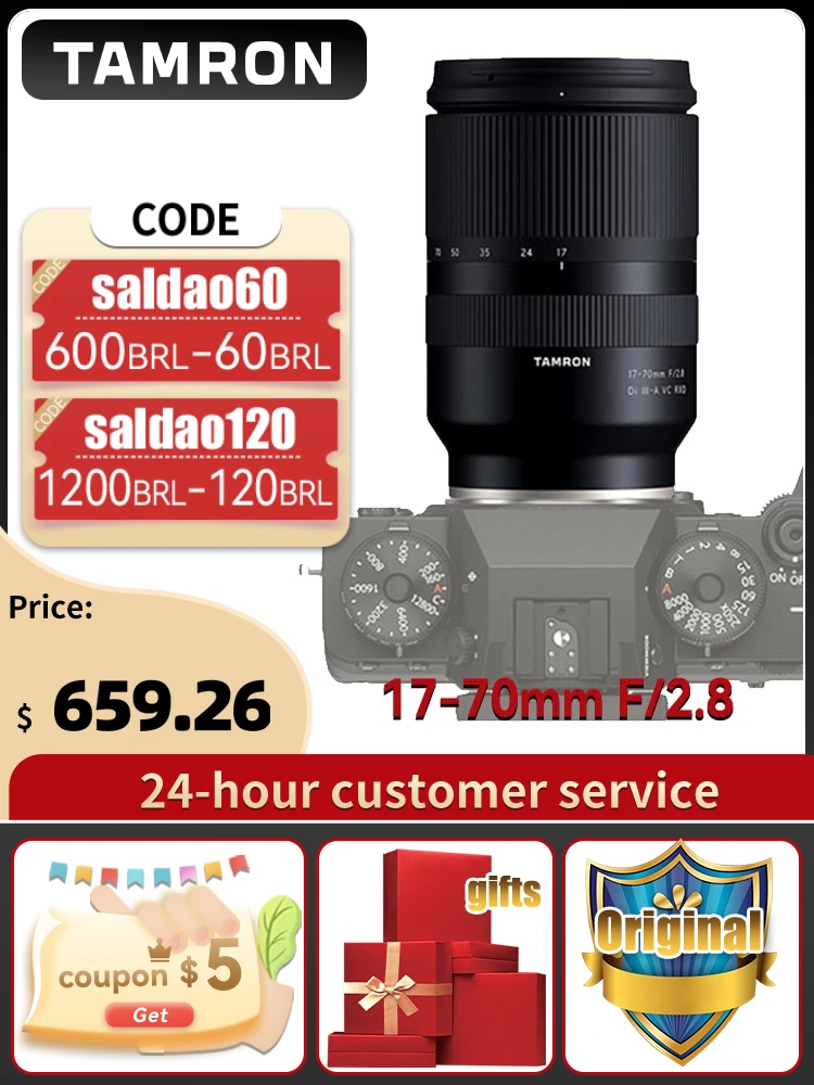 Tamron 17 70mm f2 8 grande abertura zoom padr o lente da c mera sem