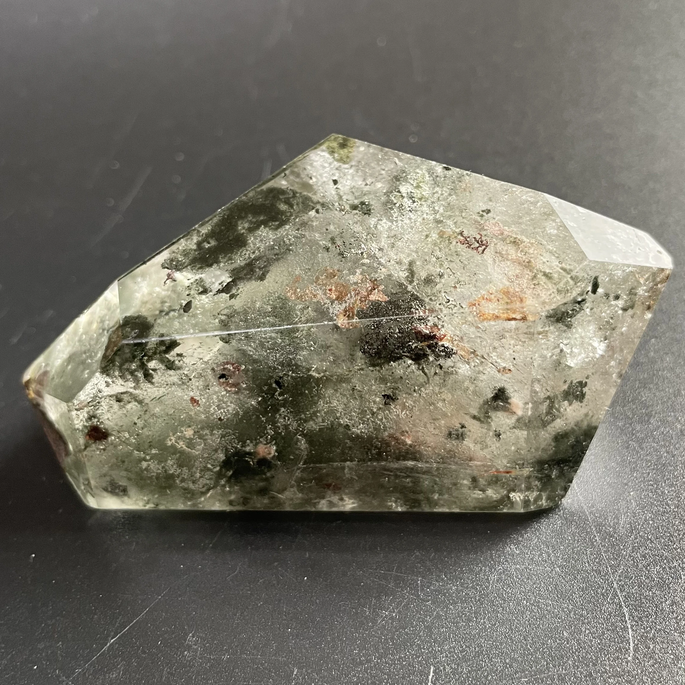 

145g Natural Green Phantom Free Form Crystal Rock Decoration Rough Polished Quartz Stone Healing Z1174