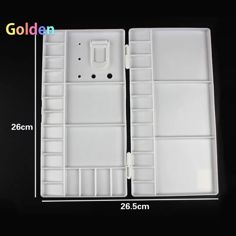 휴대용 수채화 물감 상자(24칸 접이식 팔레트 포함) - 야외화 및 전통 중국화에 적합한 내구성 있는 플라스틱 소재