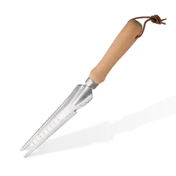 Extrator de ervas daninhas jardim mão weeder lidar com ferramenta de transplante de madeira portátil removedor de escavação de ervas daninhas jardim casa ferramentas extrator