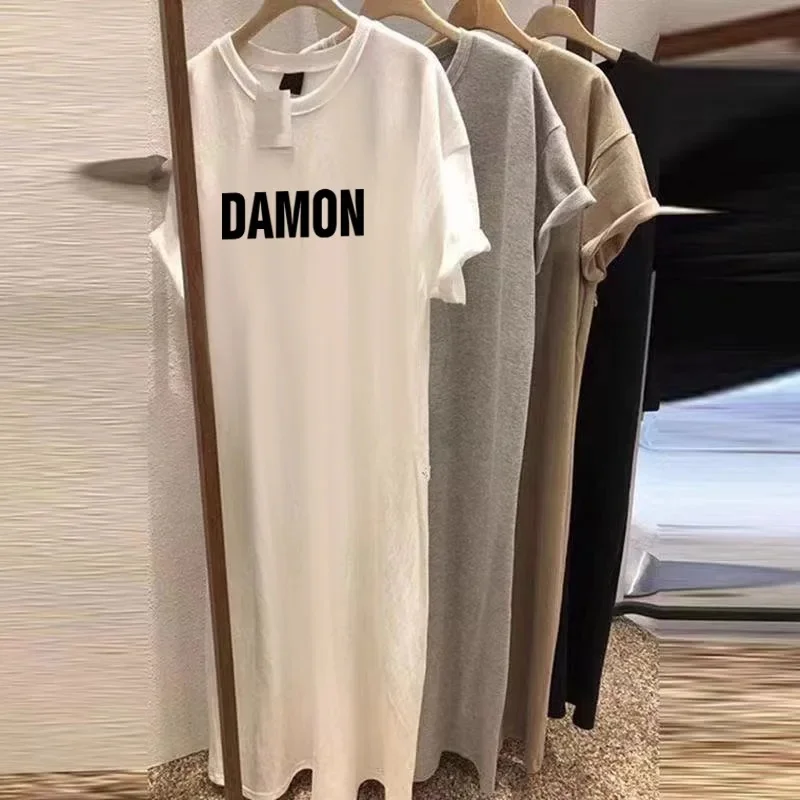 Pure Cotton White [DAMON letter Black pattern]]