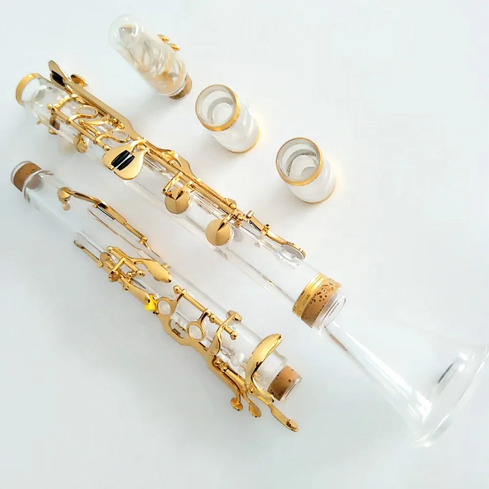 Turkish System Klarinet Musical Instrument Factory Transparent Clarinet G Tone Gilt 20 Keys /22 Keys
