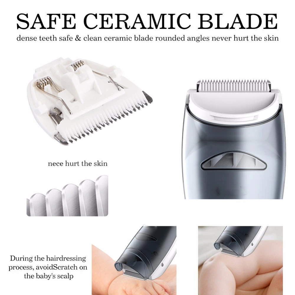 Mute Kids Hair Trimmer Automatic Gather Waterproof Baby Adult Hair Clipper Electric Cutting Baby Care hair clipper hair trimmer
