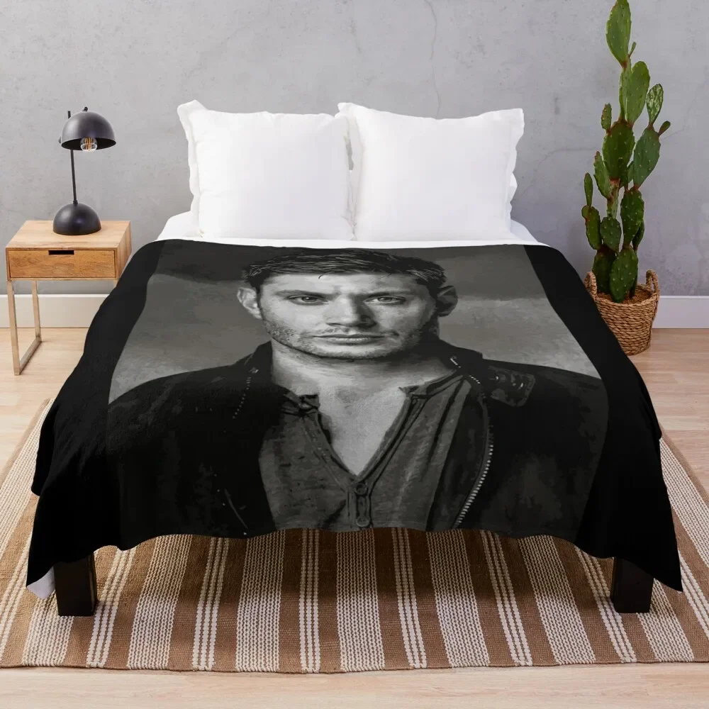 

portrait of dean winchester Throw Blanket Winter beds Bed Bed linens Blankets