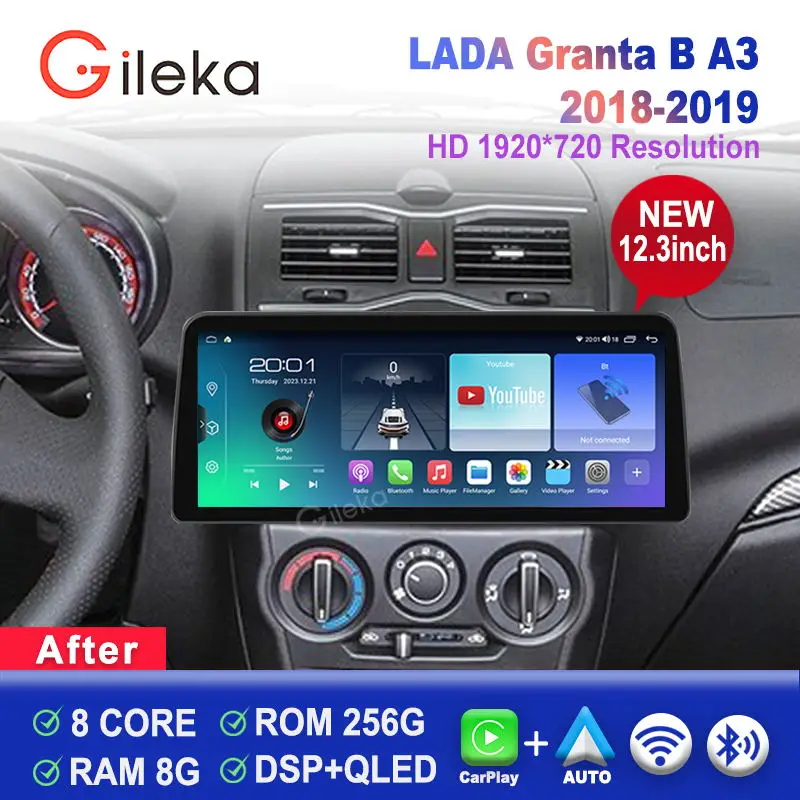 

12.3 inch Carplay Screen Android For LADA Granta В АЗ 2018-2019 Car Radio Stereo Multimedia Player GPS Navigation Head Unit