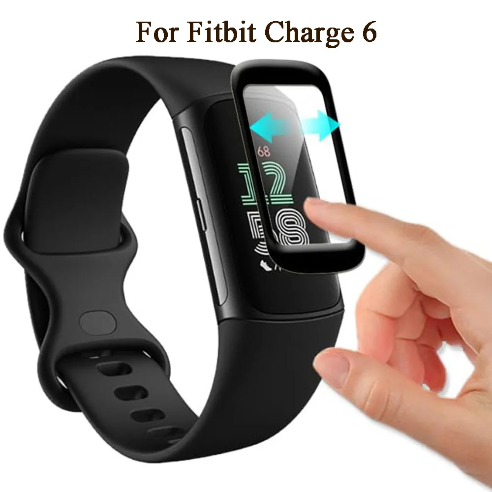 BEHUA Fitbit Charge 6 용 보호 필름, 3D 곡선 복합 필름, 스마트 워치 스크린 보호대 필름, 유리 아님 전체 화면 투명 BEHUA Fitbit Charge 6 용 보호 필름, 3D 곡선 복합 필름, 스마트 워치 스크린 보호대 필름, 유리 아님 전체 화면 투명