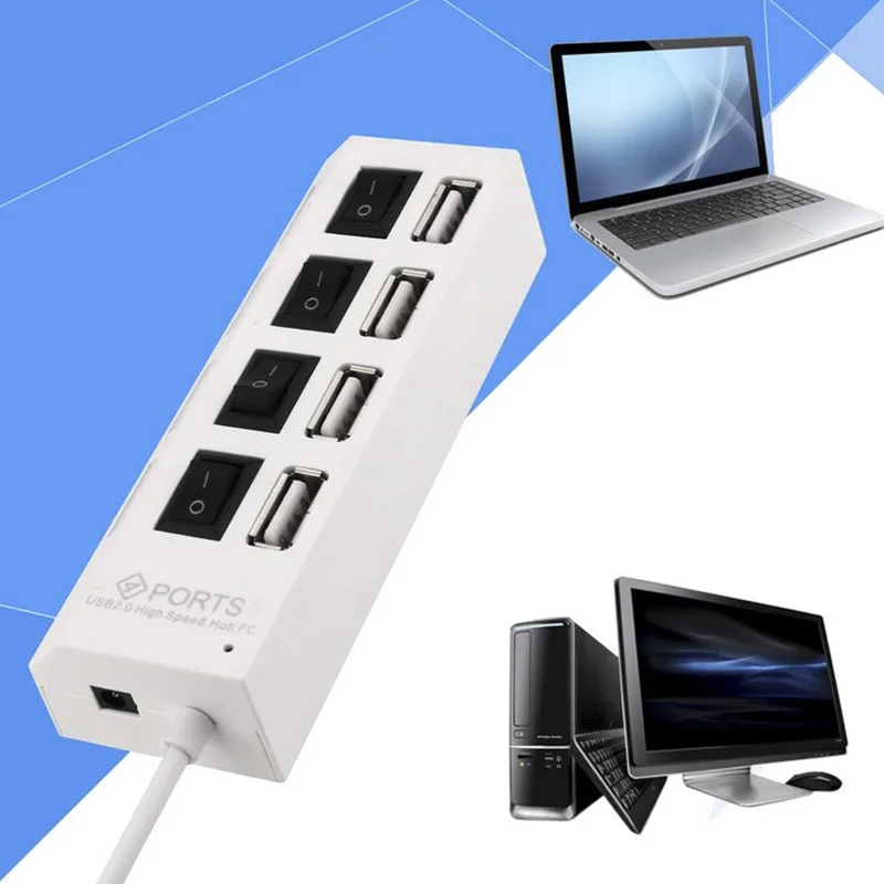 Hub multiplo a 4/7 porte con interruttore ON/OFF, splitter USB multiplo, adattatore a 4 e 7 porte, accessori per computer._voghion.com