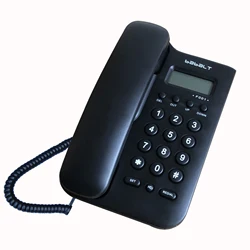 Black Corded Telephone with Caller ID - Versatile Desk or Wall Mountable Landline Phone (Black)