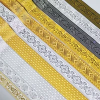 7 METER 25MM~40MM Gold Silver Vintage Ethnic Embroidery Lace Ribbon Boho  Trim DIY Clothes Bag Accessories Embroidered Fabric
