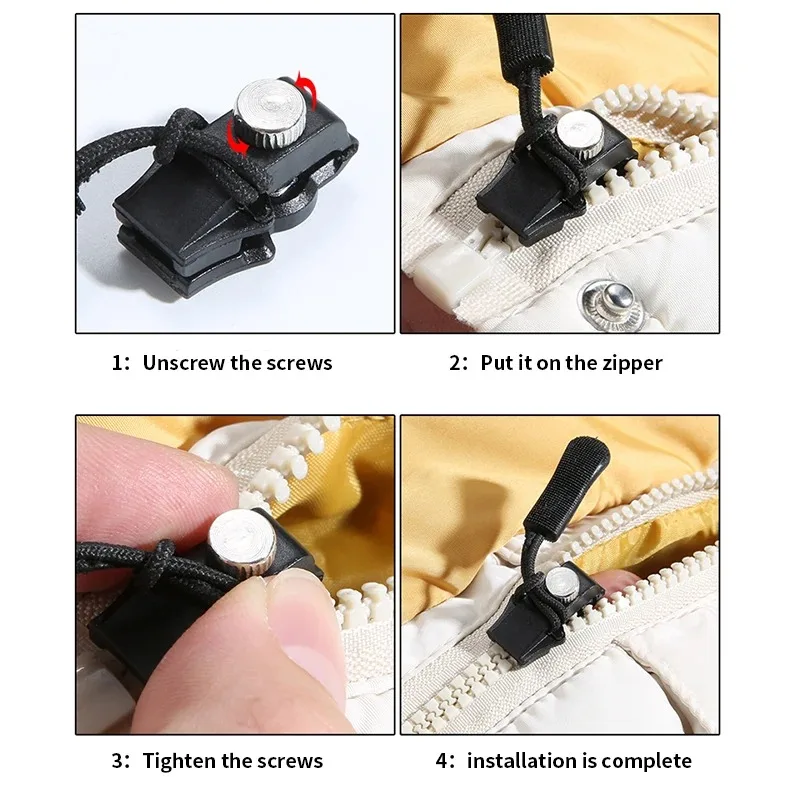 Universal Quick Zipper Repair and Replacement Kit Durable Fixed Zipper Sliding Teeth Rescue Screw Zipper Head Practical