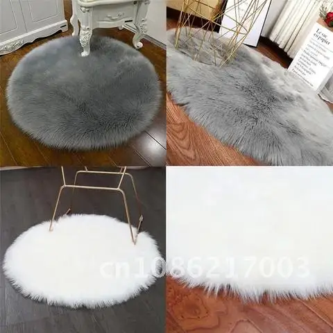 

Artificial Wool Soft Small Sheepskin Rug Chair Cover Bedroom Mat Warm Hairy Carpet Seat Textil Fur Area Rugs 30*30CM