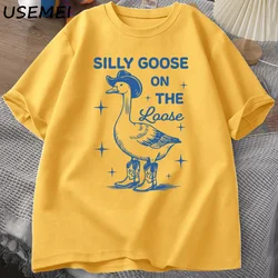 Silly Goose on the Loose Funny Western Graphic Tee - XXXL (T shirt yellow)