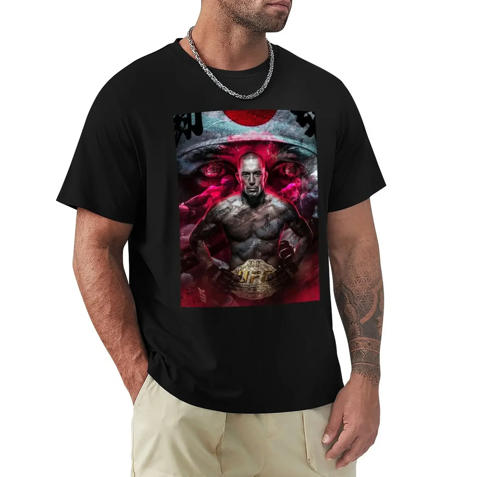 T-Shirt Classica Di George St Pierre Abbigliamento Hippie Customs Progetta Le Tue Magliette Semplici Da Uomo