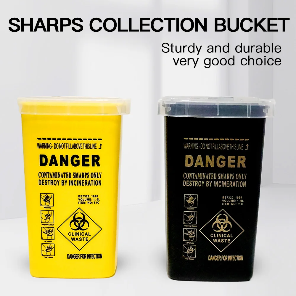 Tattoo Waste Box 1L plastic medical supplies container disposable needle tips recycling buckets collection accessories