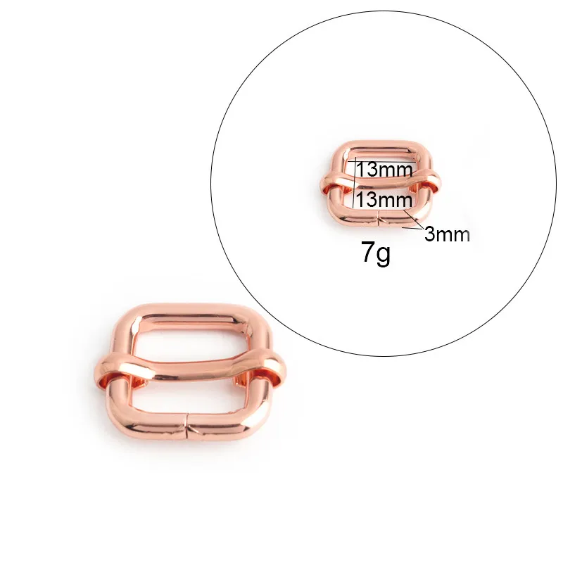 Rose Gold Metal Buckles and Sliders for Straps and Belts - Adjustable Tri Glide Accessory Set (5/10/20pcs)