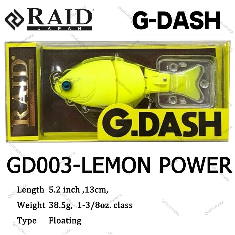 Original Japão RAID G DASH Hard Bait Compacto Articulado