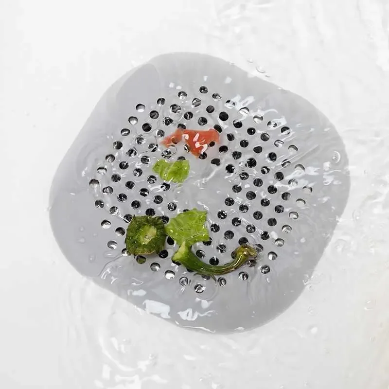 Durable Silicone Square Shower Drain Cover Prevents Sink Clogging