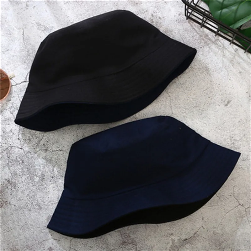 Cotton Double-Sided Letter Embroidery Fisherman Hat For Women Outdoor Fishing Cap Casual Panama Bucket Cap Sunscreen Sun Cap frog bucket hat Bucket Hats