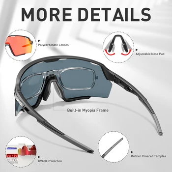KAPVOE Cycling Glasses Polarized Mountain Bike Sunglasses MTB Sports Men Women Baseball Running Triathlon Golf Driving 3
