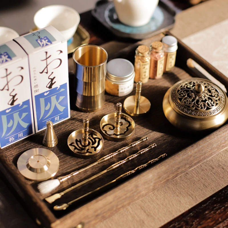 DIY Brass Incense Set Wax Melt Incense Burner Home Portable Hand