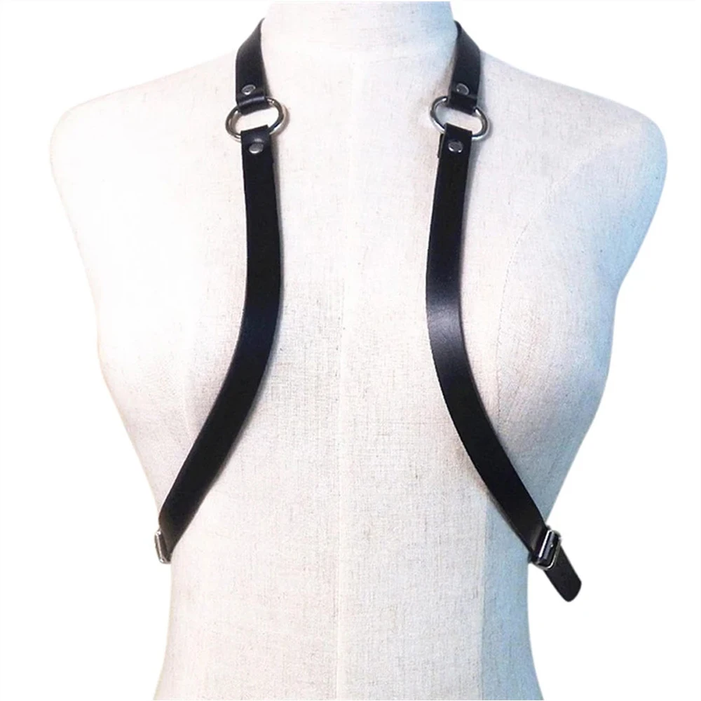 Leather Chest Harness Sexy Women Men Adjustable Leather Body Chest Harness Belt Punk Fancy Costume