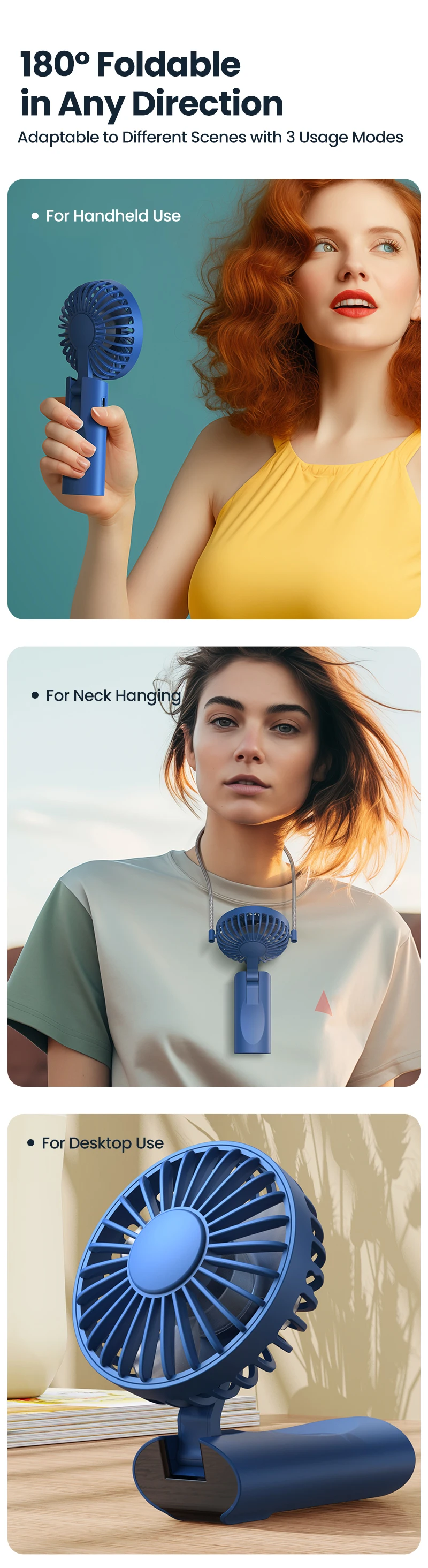 USB Rechargeable Mini Portable Fan - Compact Size