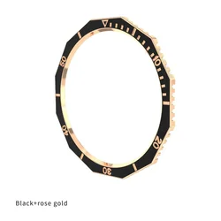 Premium Metal Bezel Ring - Time Scale Design - Watch6 Classic 43mm (Black rose gold)