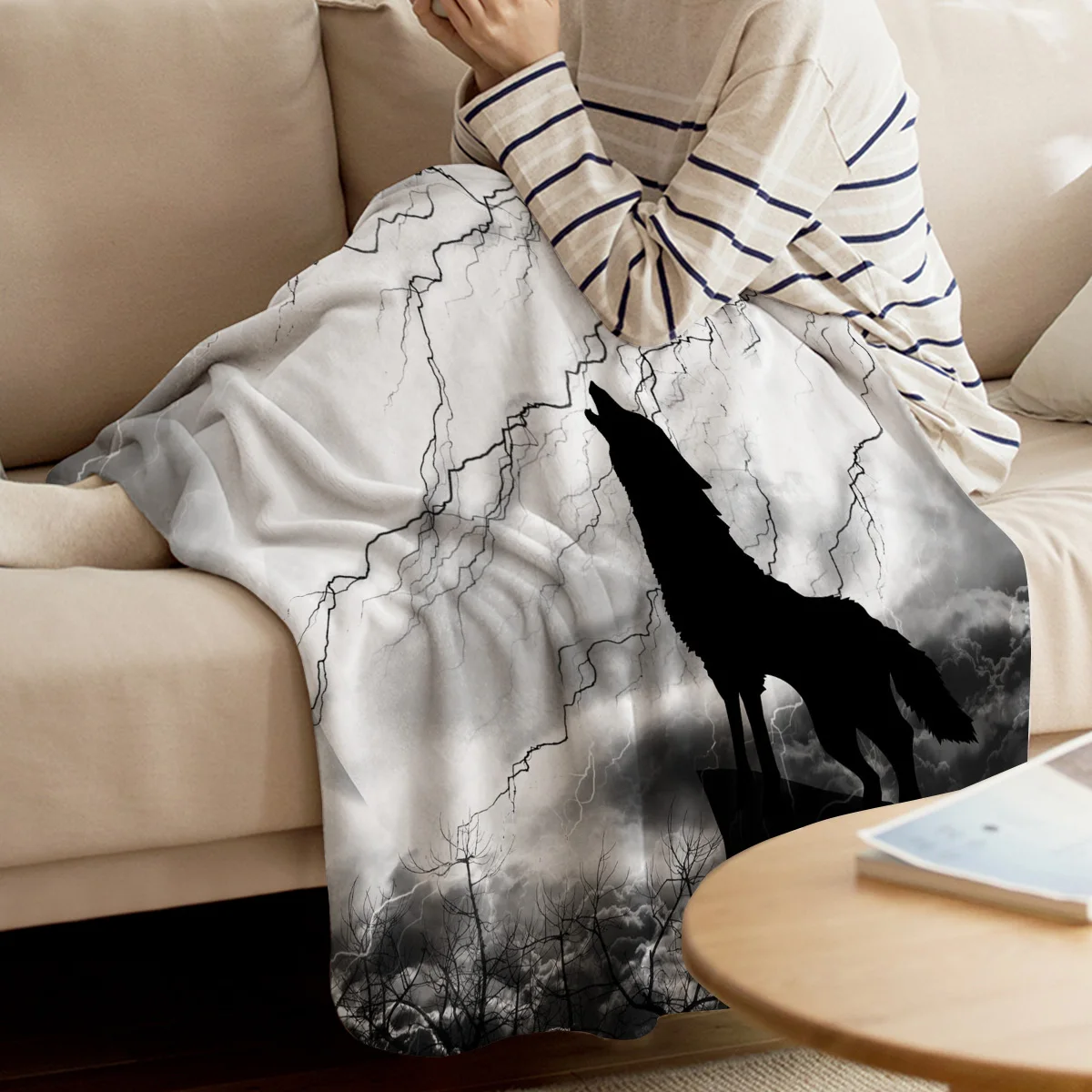 

Wild Animal Wolf Print Blanket Sofa Blanket for Beds Soft Warm Blanket Cover Bedspread Flannel Throw Blankets Portable Nap Shawl