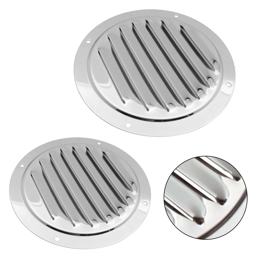 

1pc Air Vent 316 Stainless Steel Louvre Circular Air Vent Grille Cover Metal Duct Ventilation 4“/5” With Mesh To Anti Insects