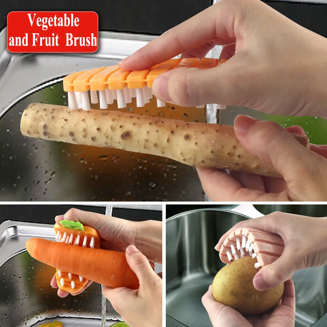 

Silicone Dish Scrubber Crevice Brush Household Bendable Fruit And Vegetable Cleaning Brush Cleaning Accessories