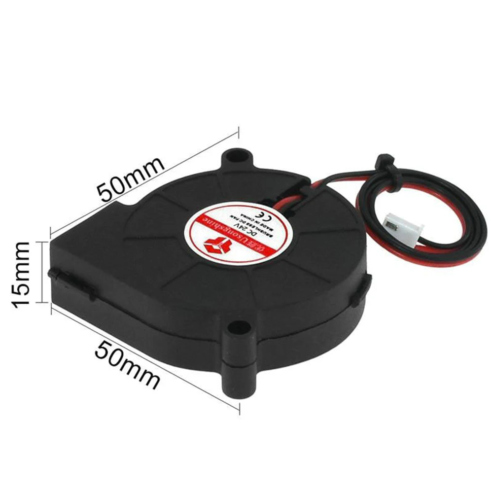 Ventilador Turbo Brushless 3d Printer Peças 2pin para Extrusora dc Cooler Blower Parte Ventiladores de Plástico Preto 10 Pcs 5015 5v 12v e 24v - Imagem 5