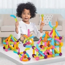 Magnetic Balls and Rods Set Educational Magnet Building Blocks Variable Magnetic Stick Building Blocks DIY Building Blocks