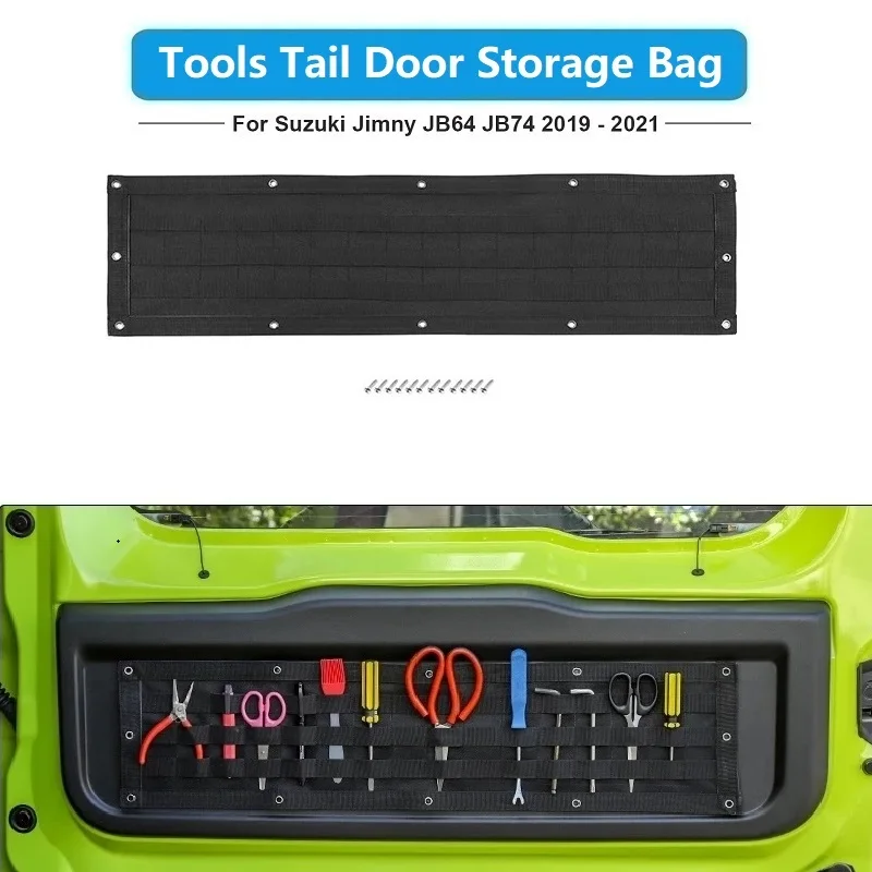 

For Suzuki Jimny JB64 JB74 2019+ Tailgate Tools Storage Bag Organization Multifunction Tail Door Storage Pocket Stowing Tidying