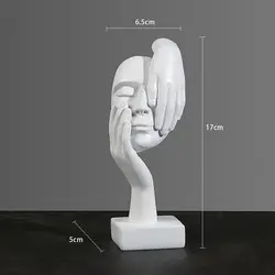 Nordic Resin Abstract Face Sculpture - Light Luxury Art Decor (White-A)