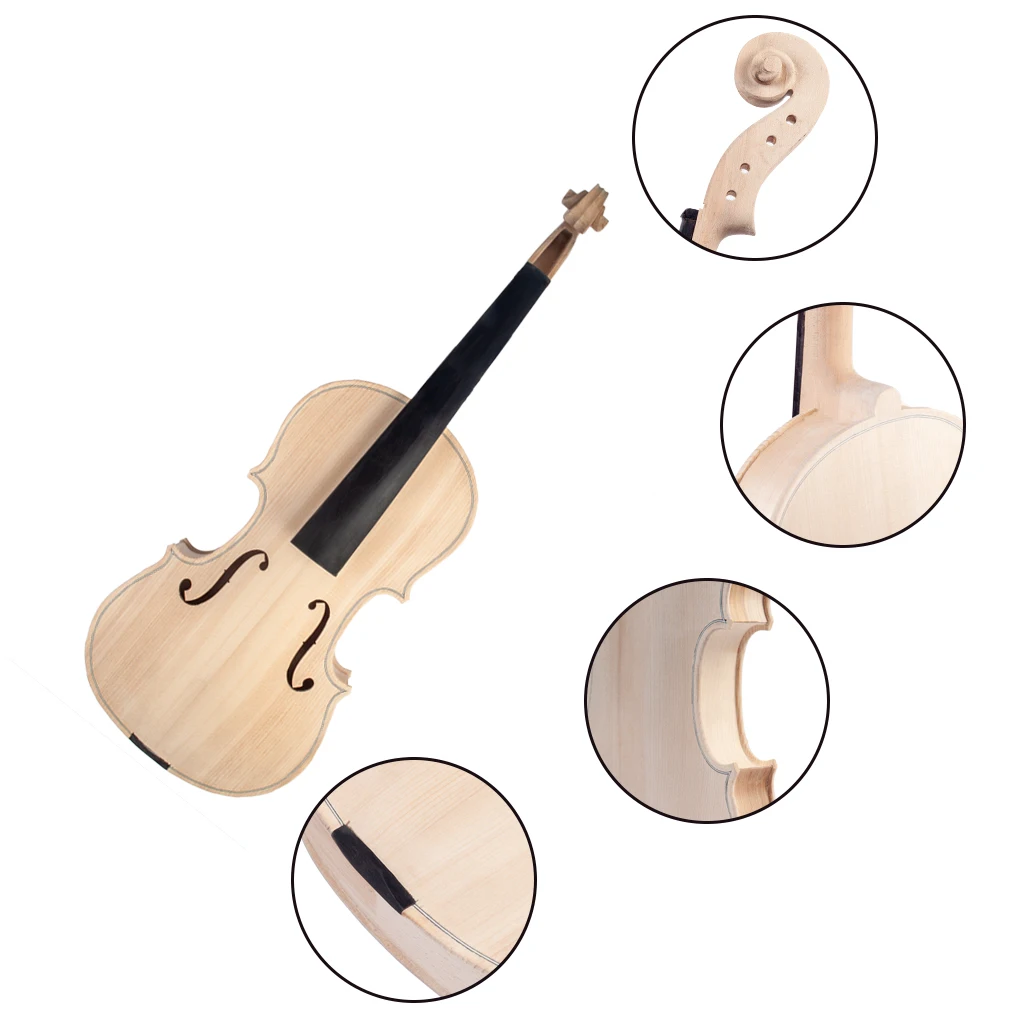 High Quality Unfinished Violin Body Parts Solidwood Top