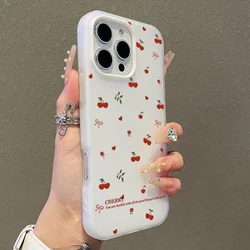 Chic Red Cherry Bow Heart Shockproof Phone Case - Redmi Note 10 (White)