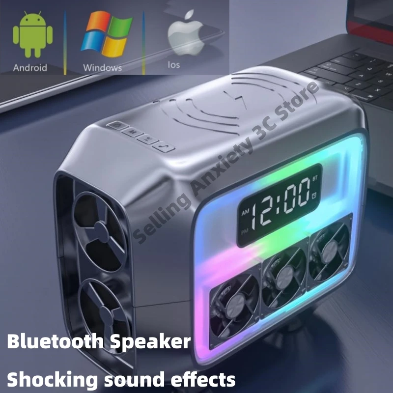 

15W Multifunction Bluetooth AudioWireless Charger Three-in-one Alarm Clock RGB Colorful Atmosphere Light Computer Game Speakers