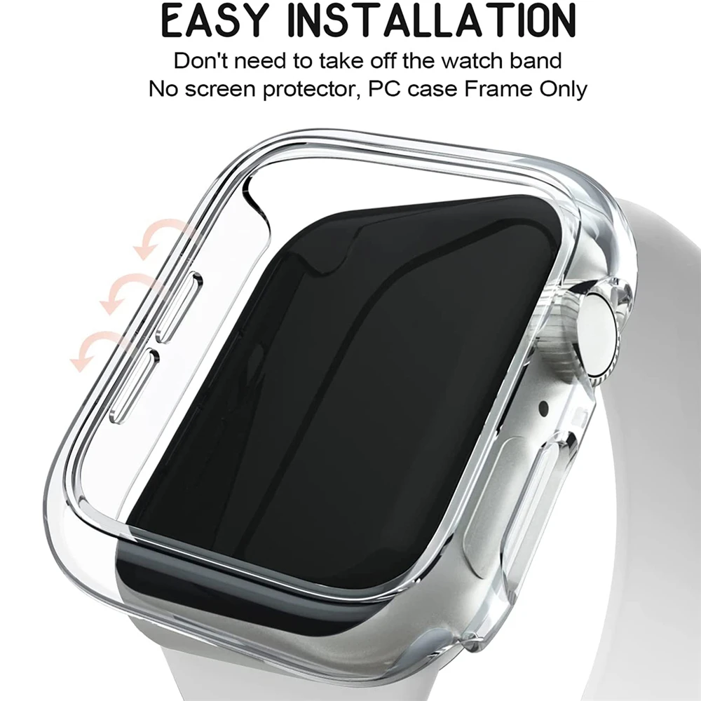 Cover for Apple Watch Case 45mm 41mm 44mm 40mm 42mm 38mm Accessories PC Protector bumper iWatch for Iwatch Series 7 SE 6 5 4 3 2