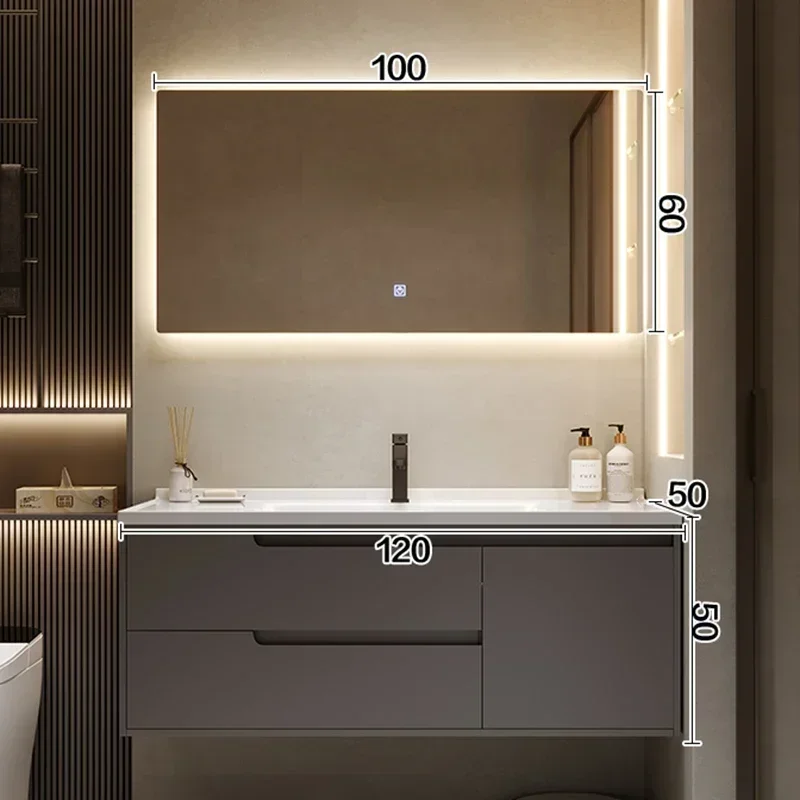Italian Minimalism Bathroom Cabinets Wall-mounted Fog Removal Storage Smart Mirror Cabinets Shelves Furniture Mueble Lavabo FYBC
