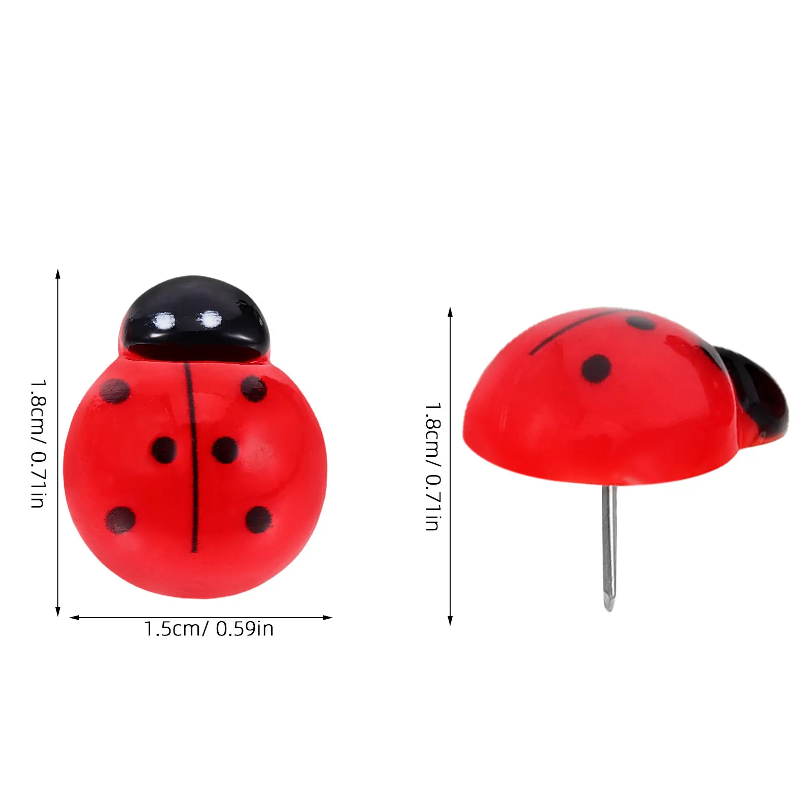 20Pcs 귀여운 무당벌레 푸시 핀 게시판 코르크 보드지도 사무실 학교 사진을 위한 창의적인 장 엄지 못핀